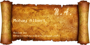 Mohay Albert névjegykártya