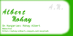 albert mohay business card